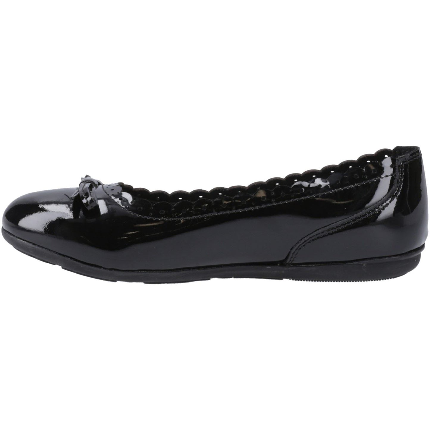 Hush Puppies Lillie Ballerina Patent Leather Junior Black Ballet Flats