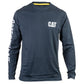 Caterpillar Men's Trademark Banner Long Sleeve T-Shirt in Dark Marine