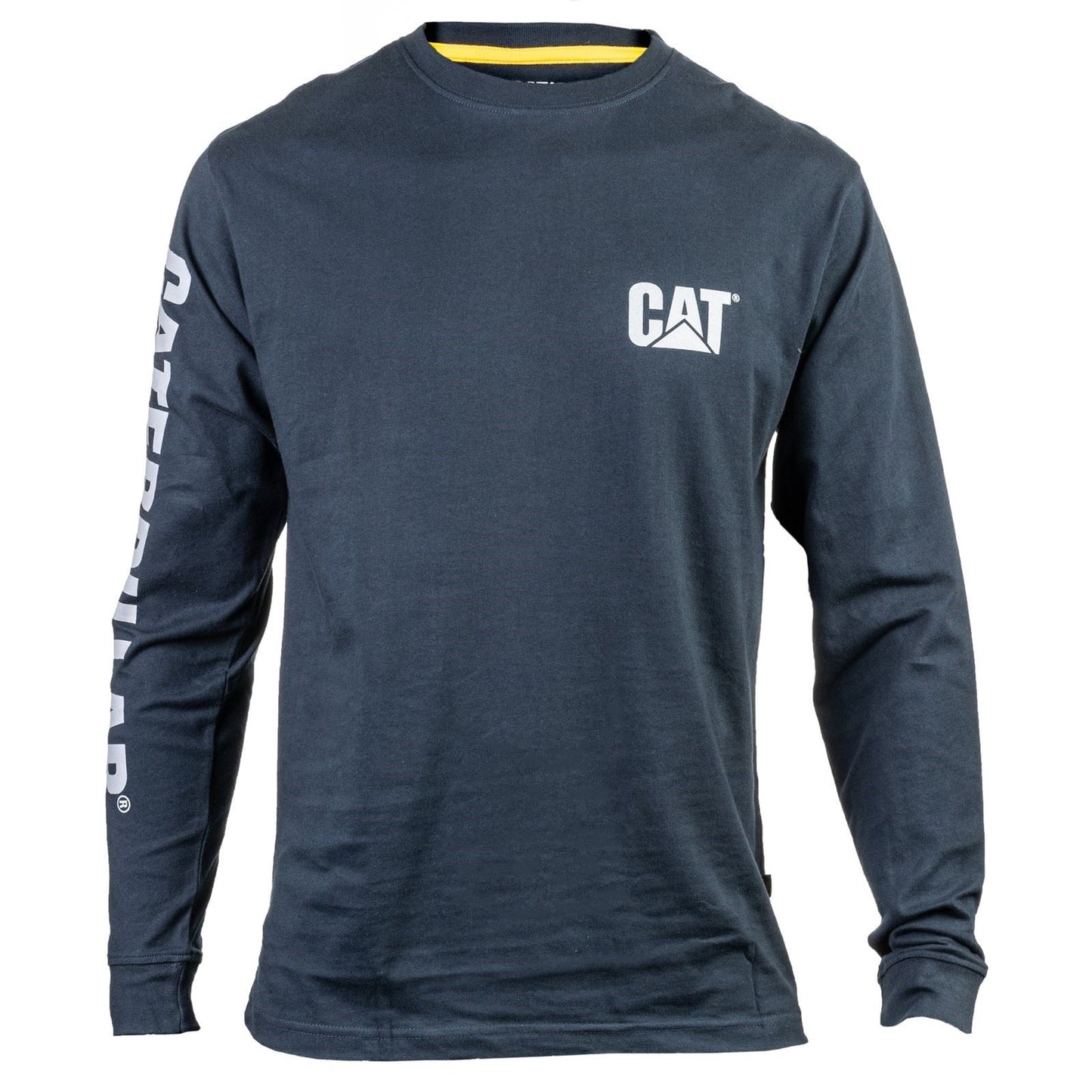 Caterpillar Men's Trademark Banner Long Sleeve T-Shirt in Dark Marine