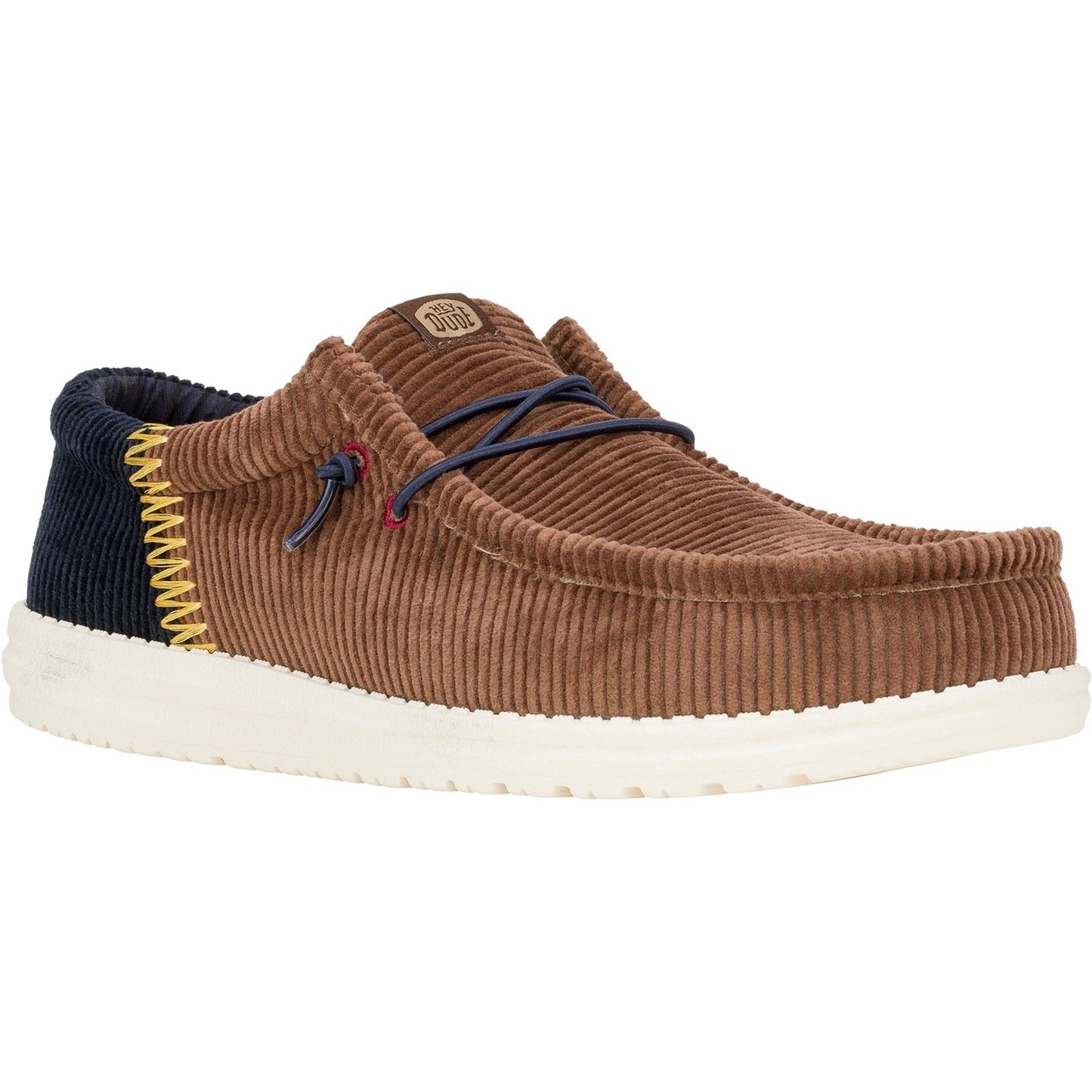 HEYDUDE Men's Wally Funk Corduroy Shoes in Espresso/Blue Jean