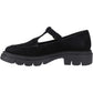 Hush Puppies Nella T-Bar Suede Women's Black Shoes