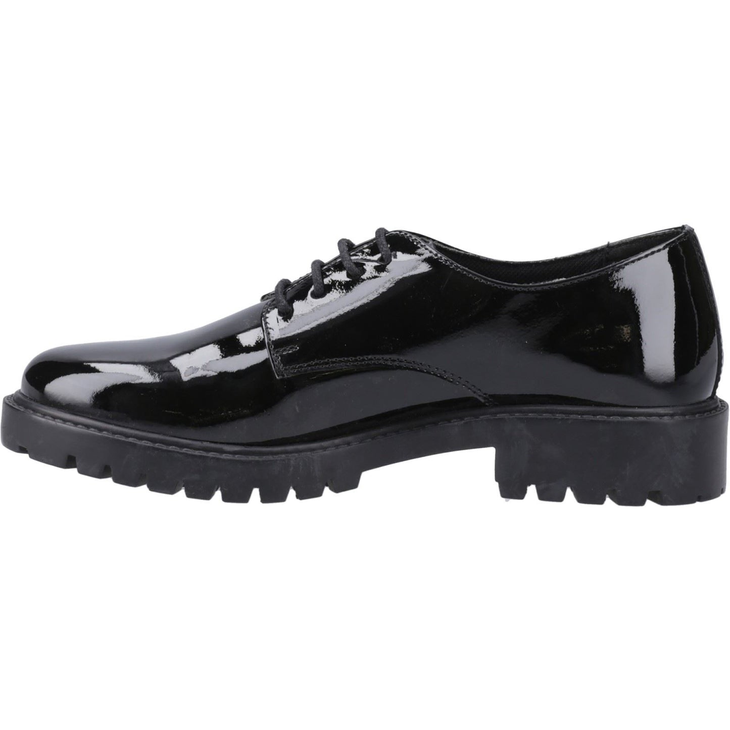 Hush Puppies Aubrey Leather Youth Black Derby Shoes