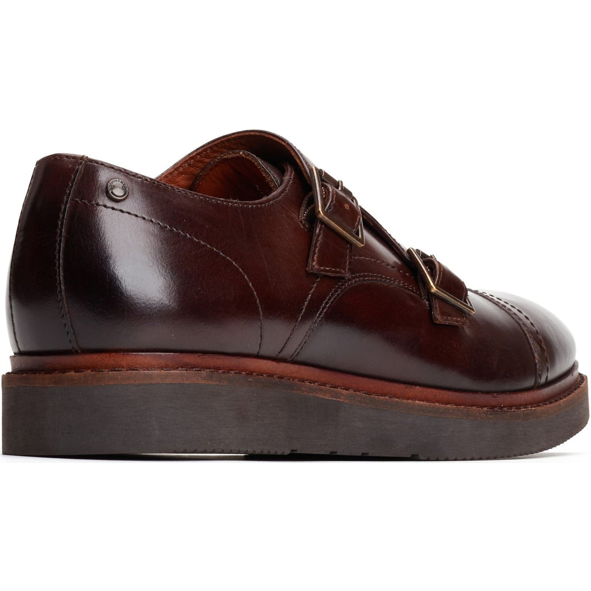 Base London Knight Leather Men's Burnt Brown Double Monk Shoes