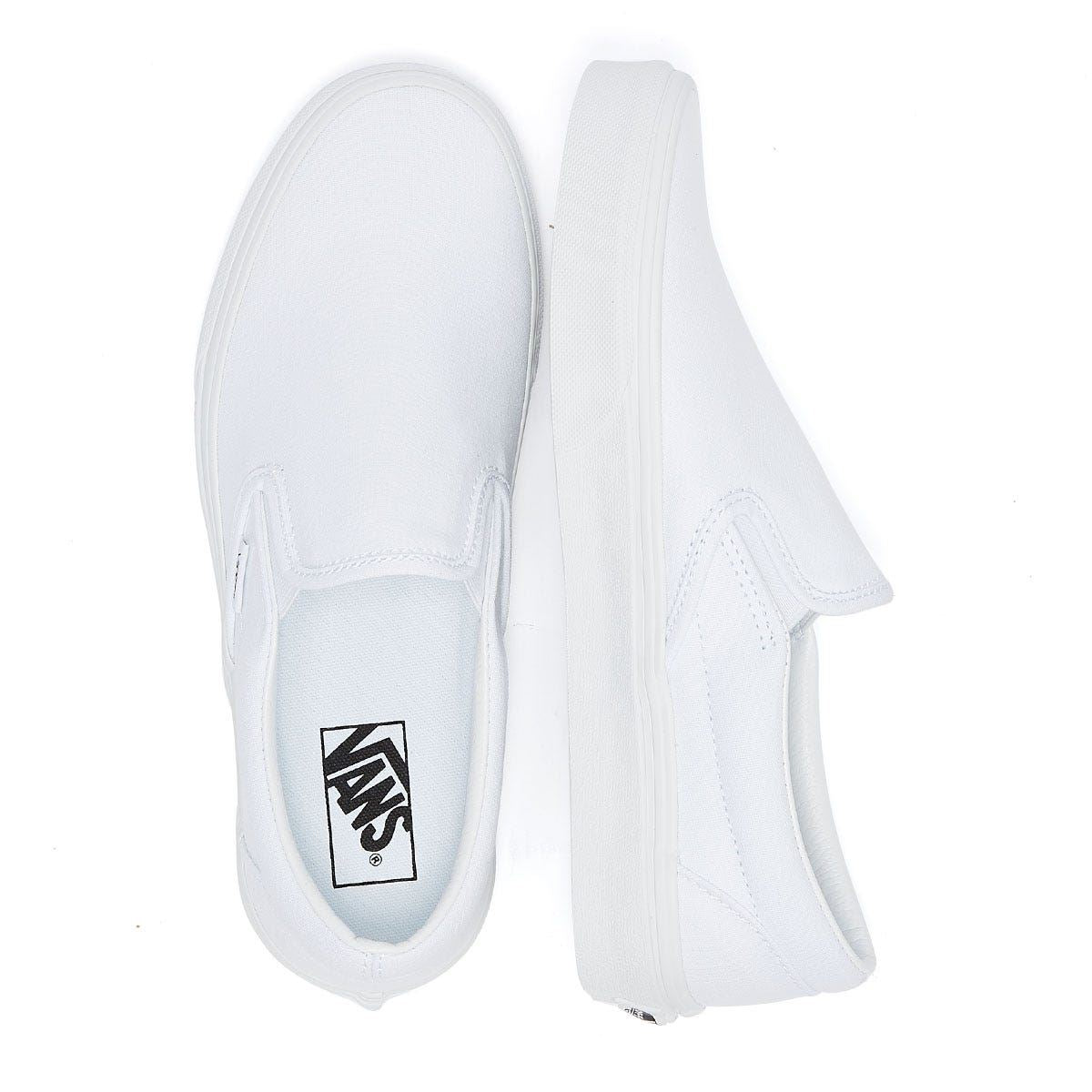 Vans Classic Slip on Women's True White Canvas Trainers