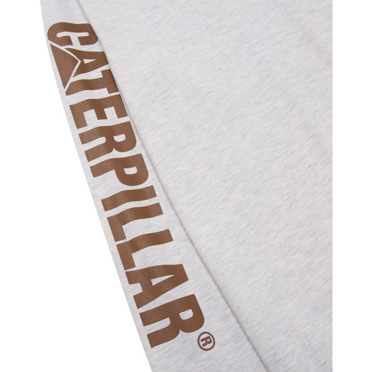Caterpillar Men's Trademark Banner Long Sleeve T-Shirt in Cream Heather