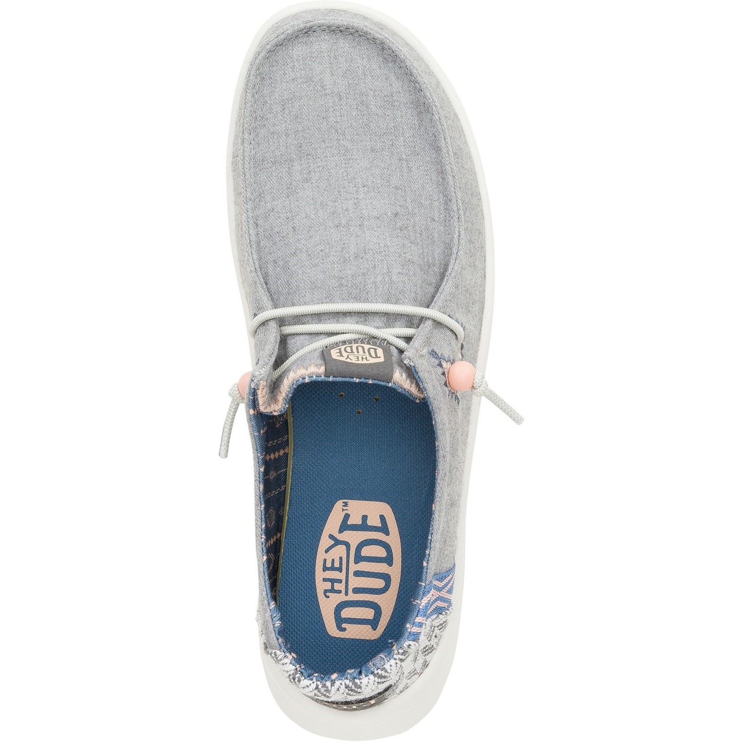 HEYDUDE Women's Wendy Peak Chambray Woven Shoes in Grey