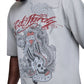 Ed Hardy Oil Wash New York Graphic Relaxed Men's Grey T-Shirts