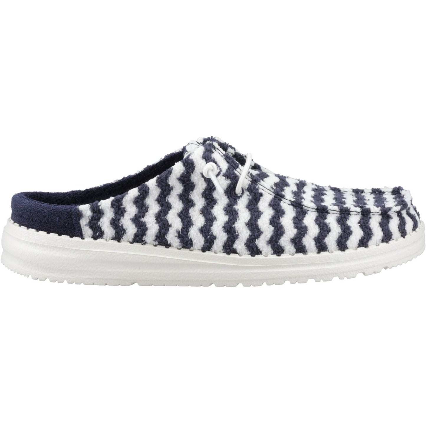 HEYDUDE Wendy Slip Terry Stripe Polyester Women's Navy Blazer/Egret Mules