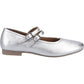 Hush Puppies Nancy Mary Jane Leather Women's Silver Flats
