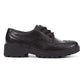 Geox J Casey G. N Leather Girl's Black Lace-Up Shoes