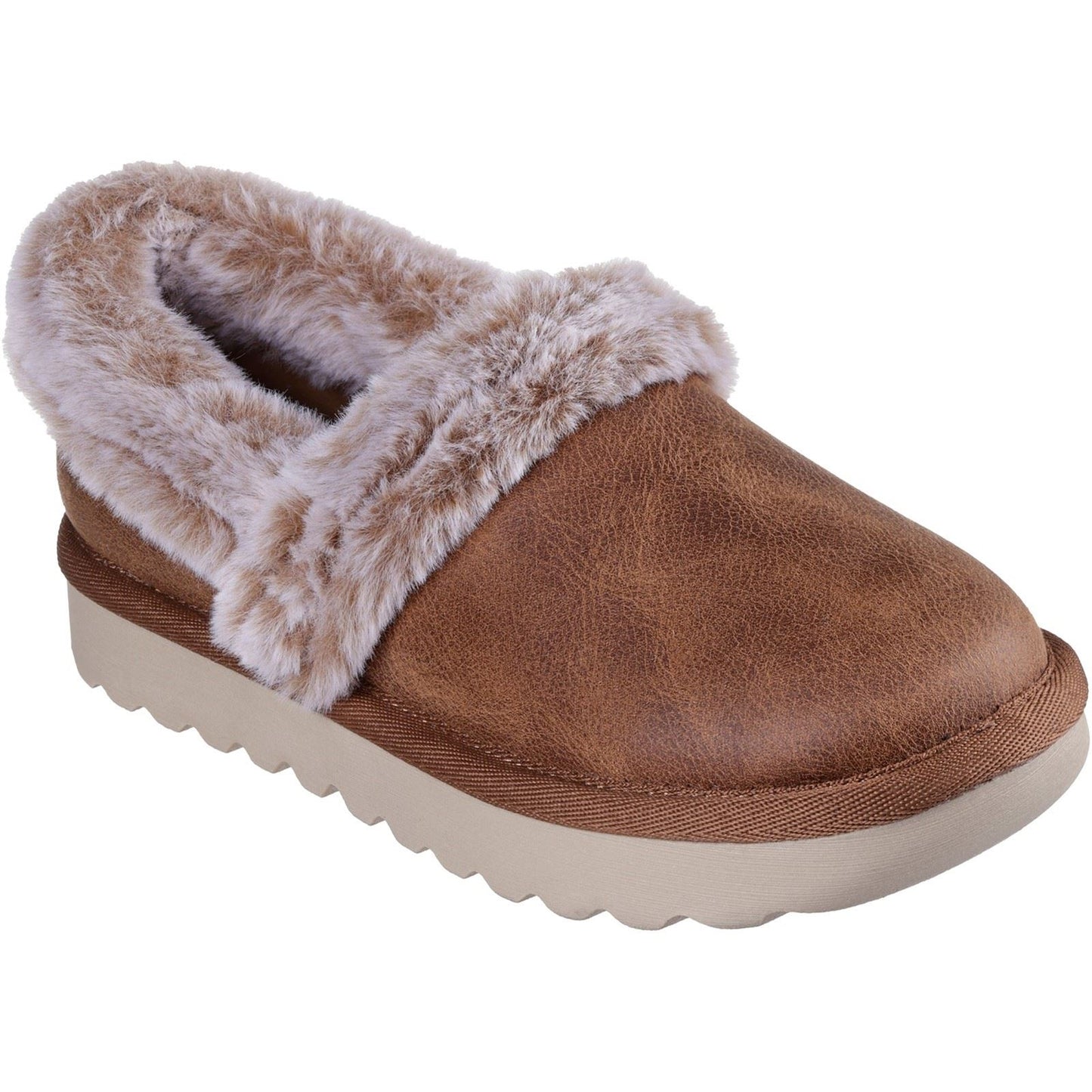 Skechers Cozy Up Polyester Women's Chestnut Slippers