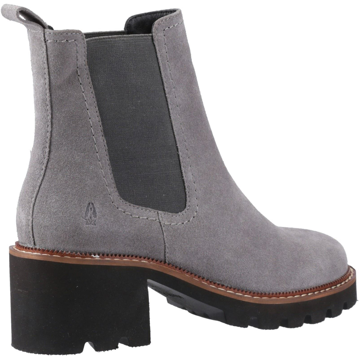 Hush Puppies Gaia Leather Women's Grey Heeled Chelsea Boots