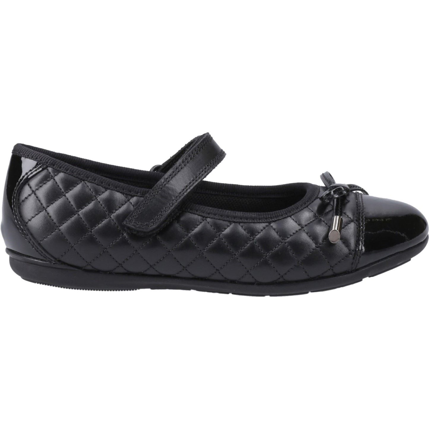 Hush Puppies Lottie Leather Youth Black Ballet Flats