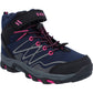 Hi-Tec Blackout Mid Polyester Girl's Navy/Magenta Hiking Boots