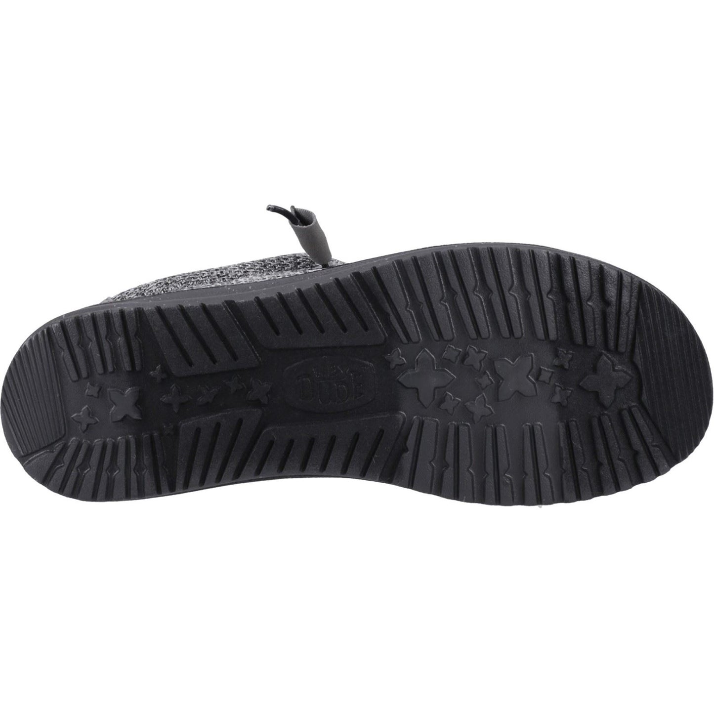 HEYDUDE Wally Stretch Mesh Polyester Men's Granite Grey/Black Moccasins Shoes