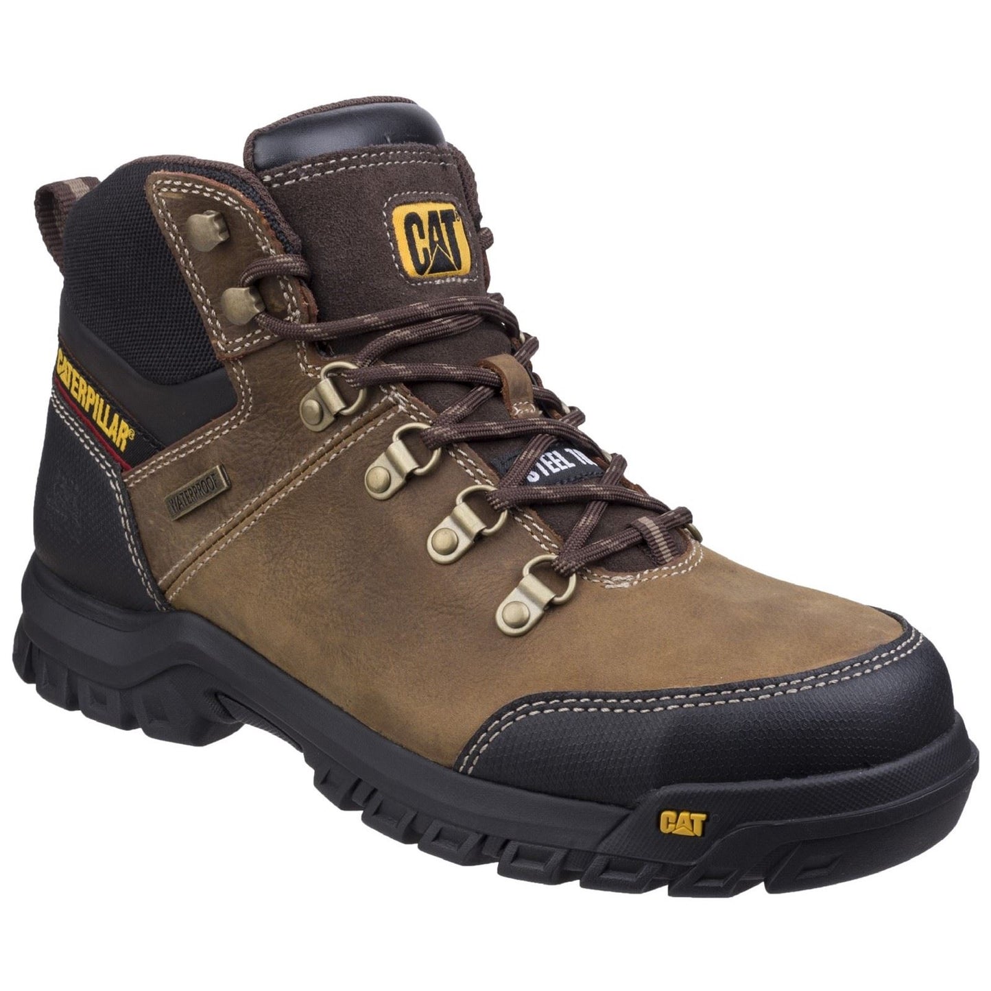 Caterpillar Men's Framework Safety Boot ST S3 WR HRO SRA in Seal Brown
