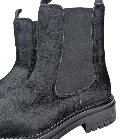 Osprey London The Hampton Chelsea Leather/Pony Hair Women's Black/Olive Boots