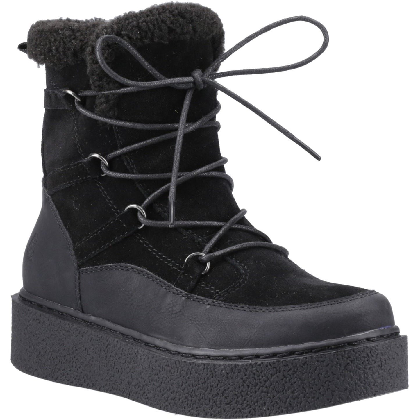 Hush Puppies Bronte Suede Women's Black Winter Mid Calf Boots