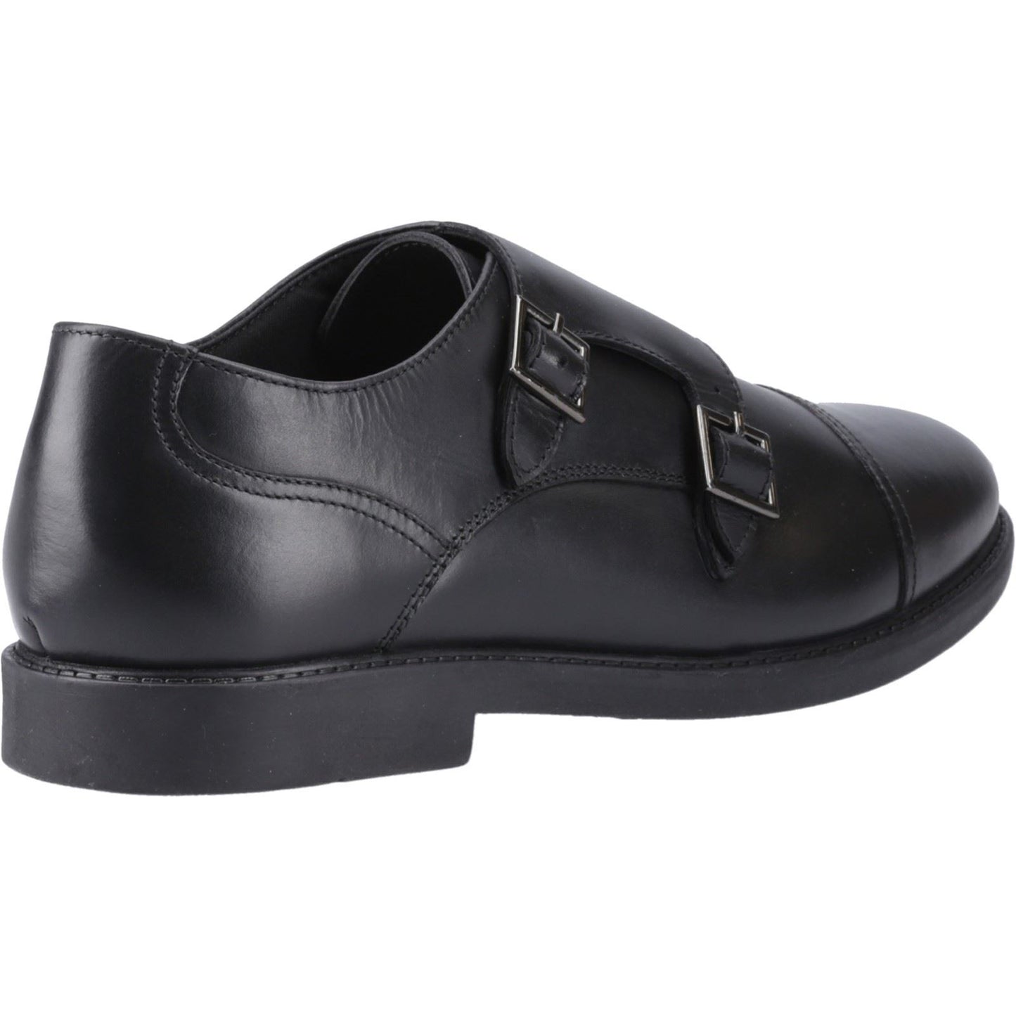 Hush Puppies Tim Monk Leather Youth Black Shoes