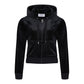 Juicy Couture Robertson Classic Jacket Polyester Women's Black Hooded Sweatshirt