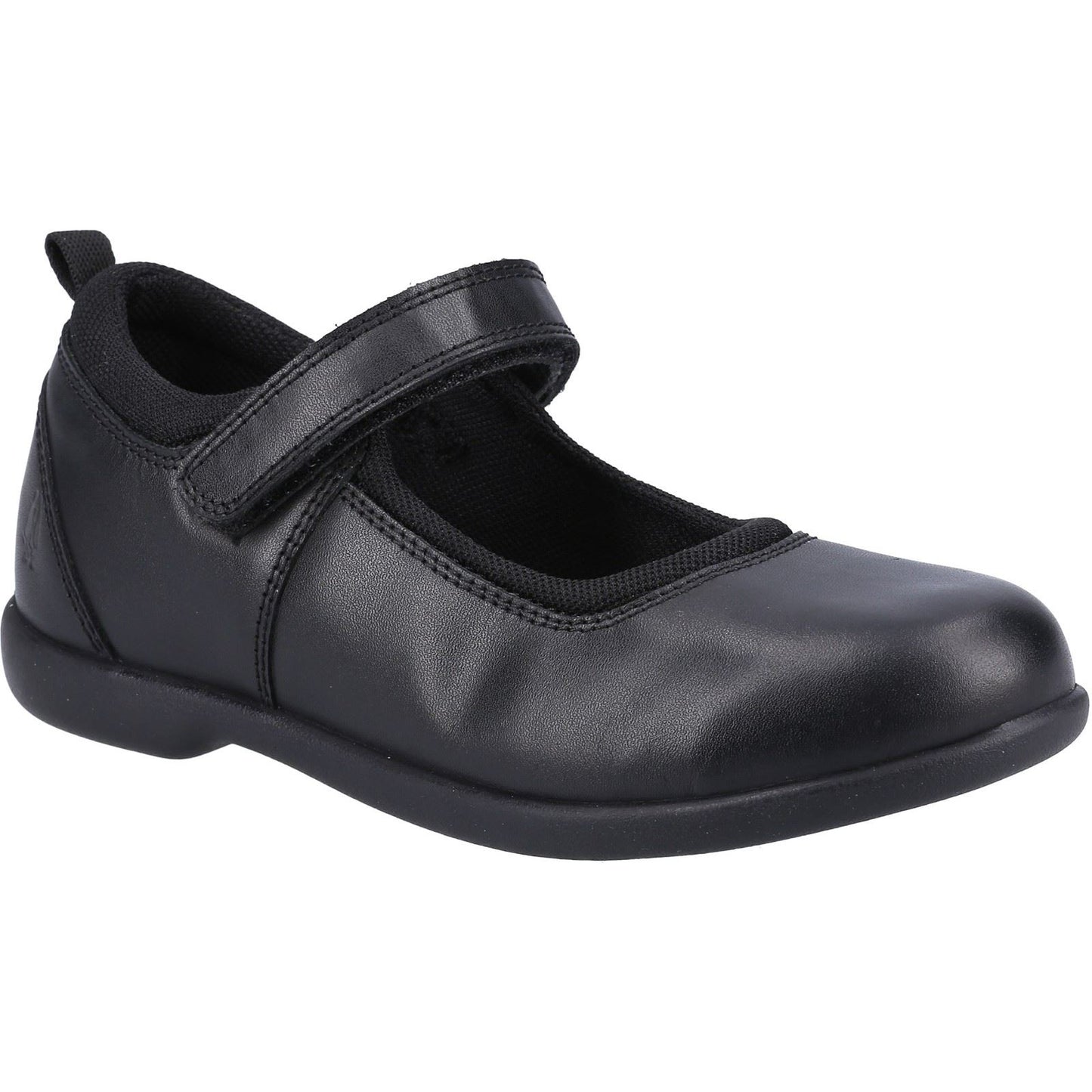 Hush Puppies Bianca Leather Youth Black Shoes