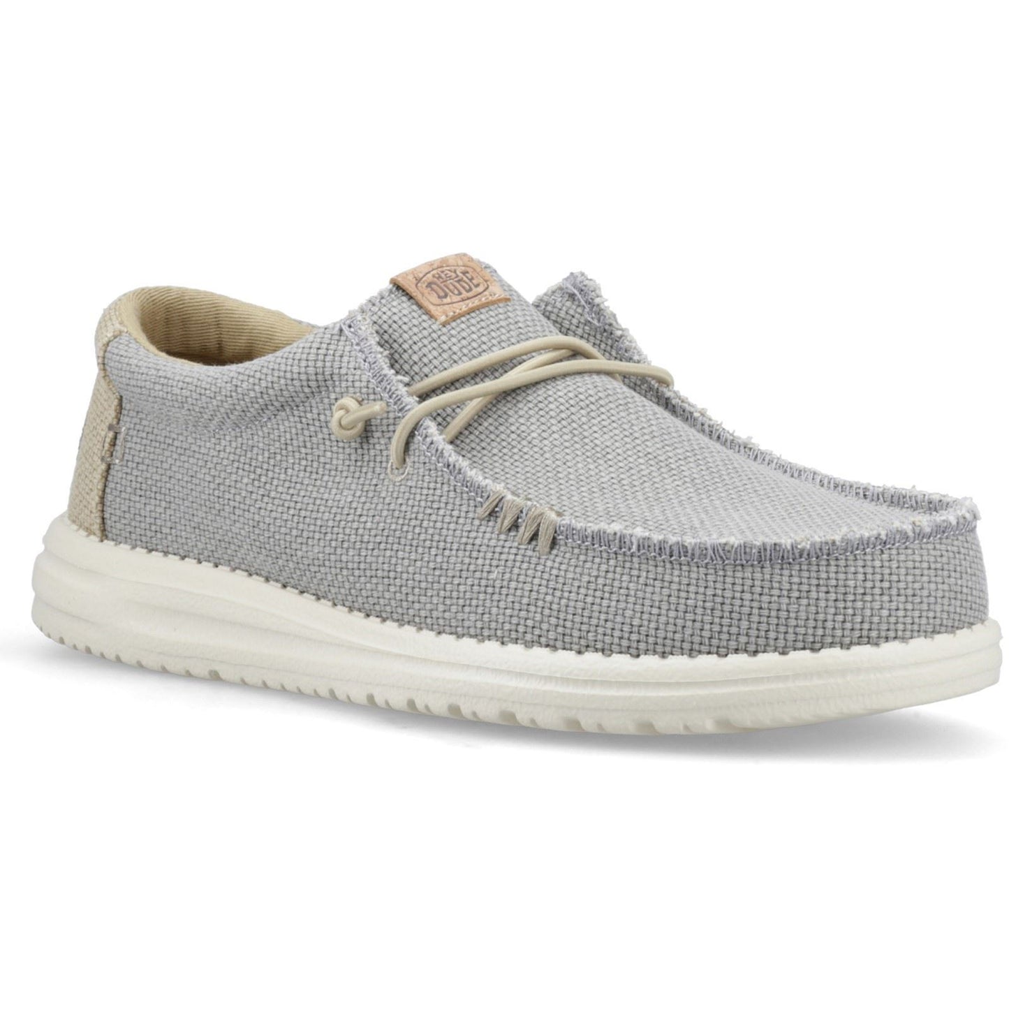 HEYDUDE Wally Braided Polyester Men's Flannel Grey/Olive Grey Moccasins Shoes