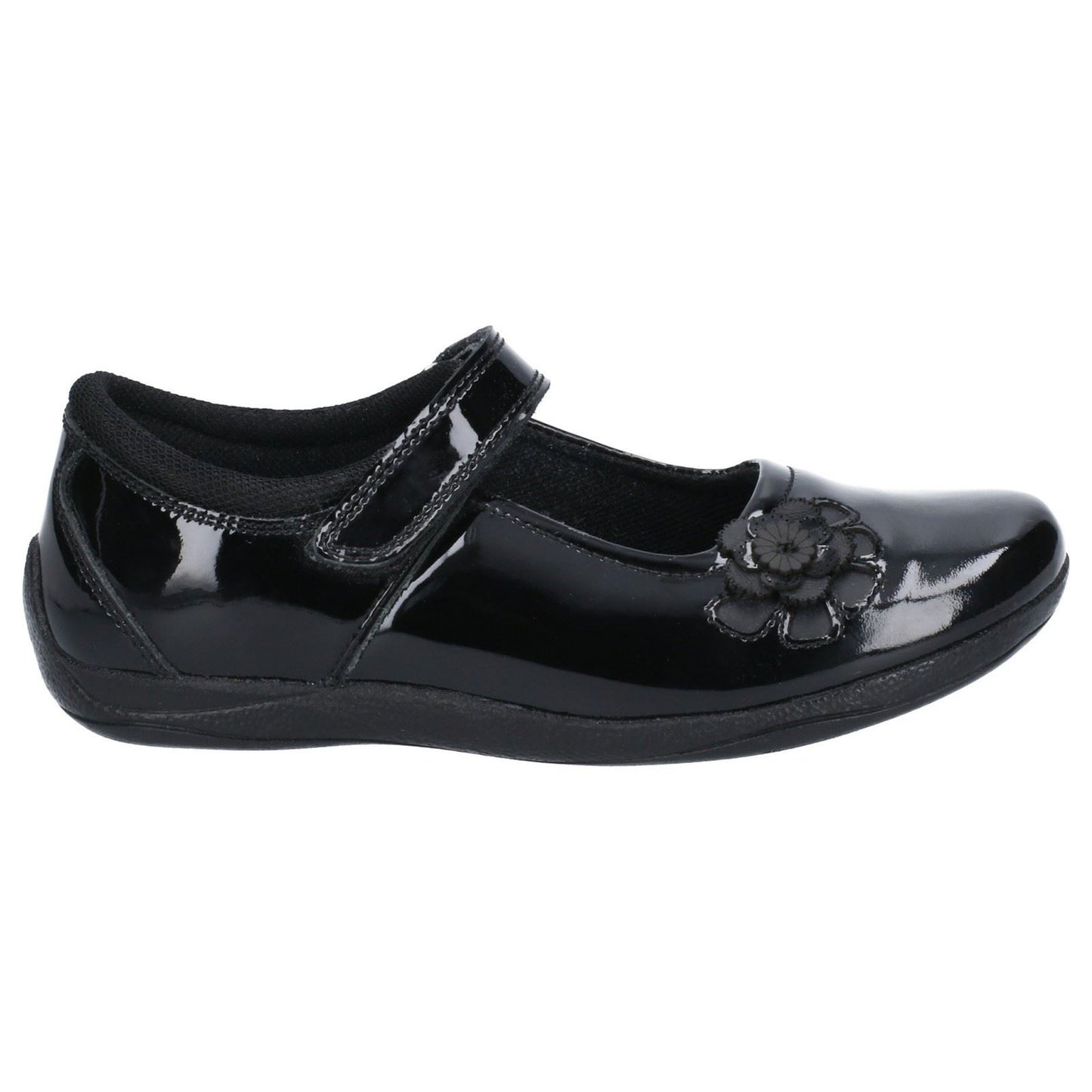 Hush Puppies Jessica Junior Girls Black Patent Leather Shoes