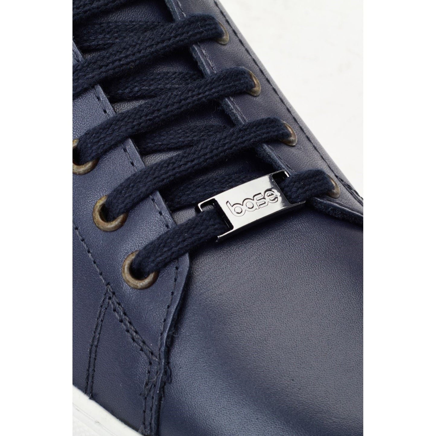 Base London Tucker Leather Men's Navy Trainers