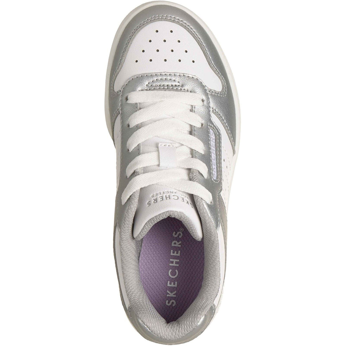 Skechers Quick Street Polyurethane Girl's Silver/White Trainers