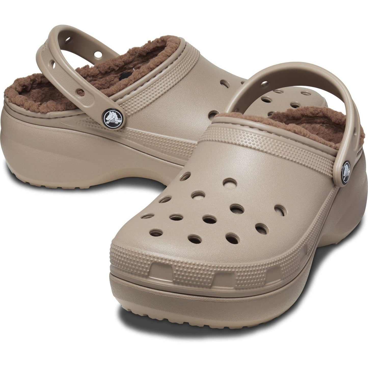 Crocs Women's Classic Platform Lined Clog in Mushroom