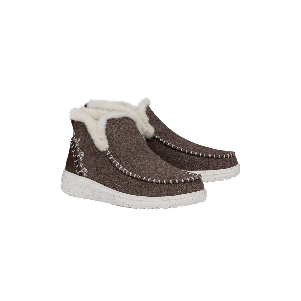 Denny Wool Faux Shearling Boots Walnut