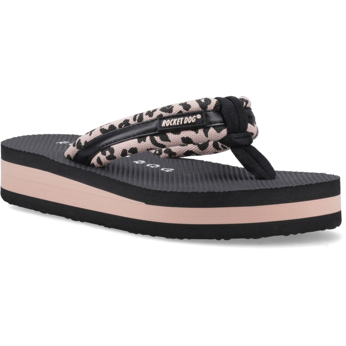 Rocket Dog Monica Leon Leopard Textile Women's Light Pink Sandals