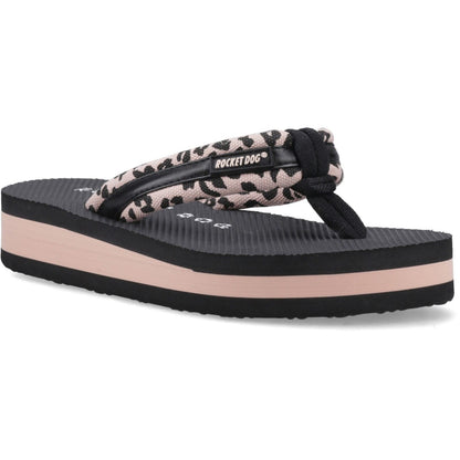Rocket Dog Monica Leon Leopard Textile Women's Light Pink Sandals