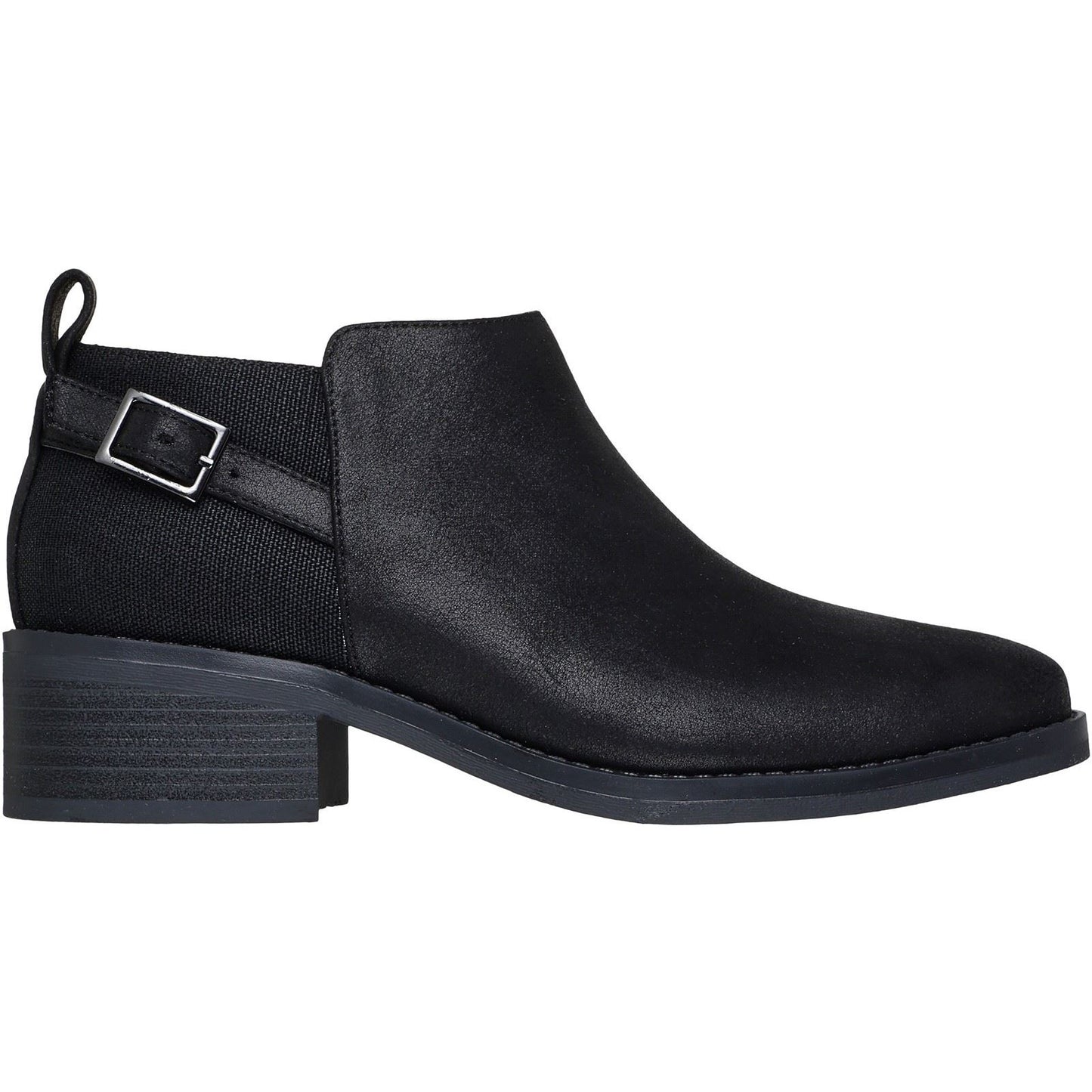 Skechers BOBS Wander Luxe Textile Women's Black Heeled Ankle Boots