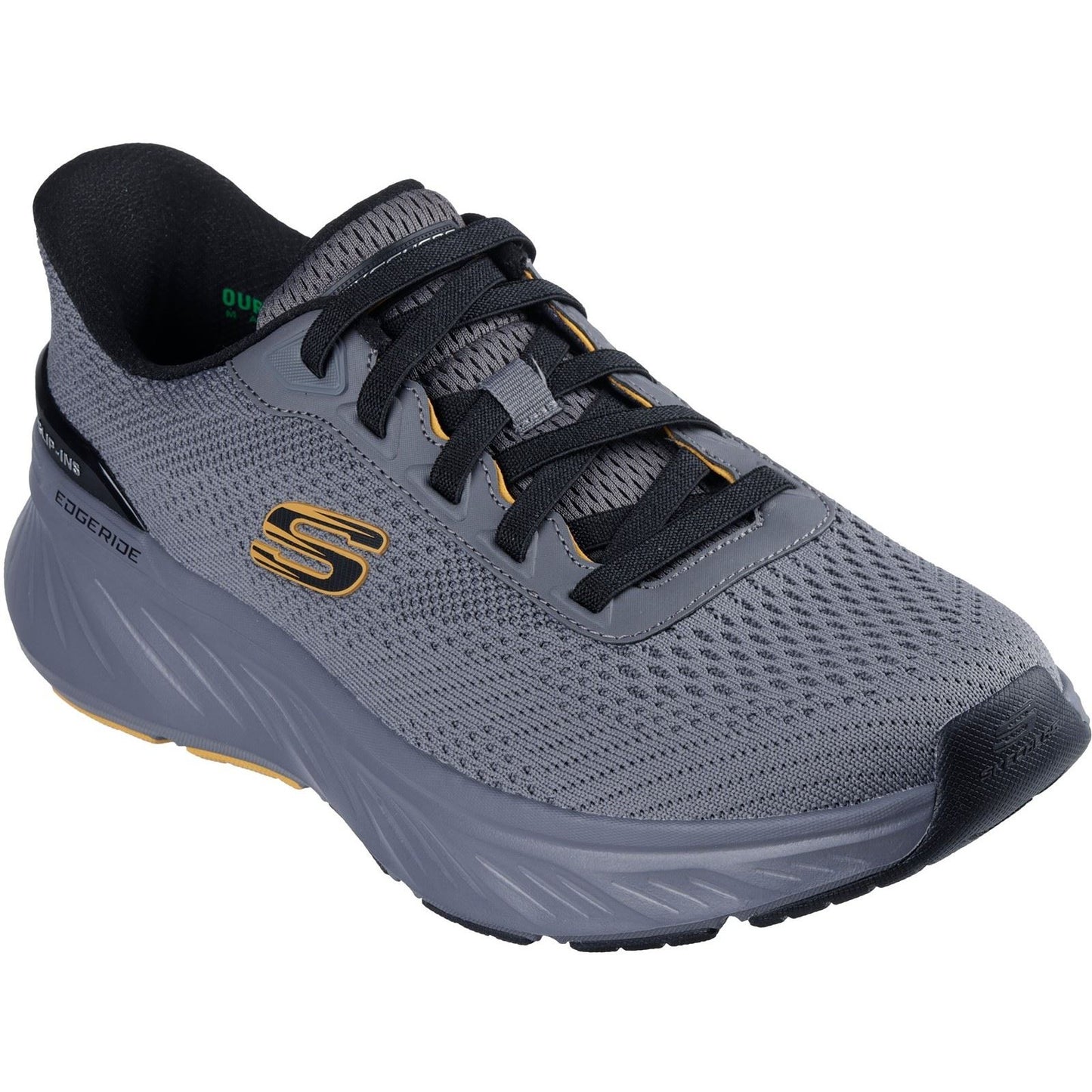 Skechers Edgeride Textile Men's Charcoal/Yellow Trainers
