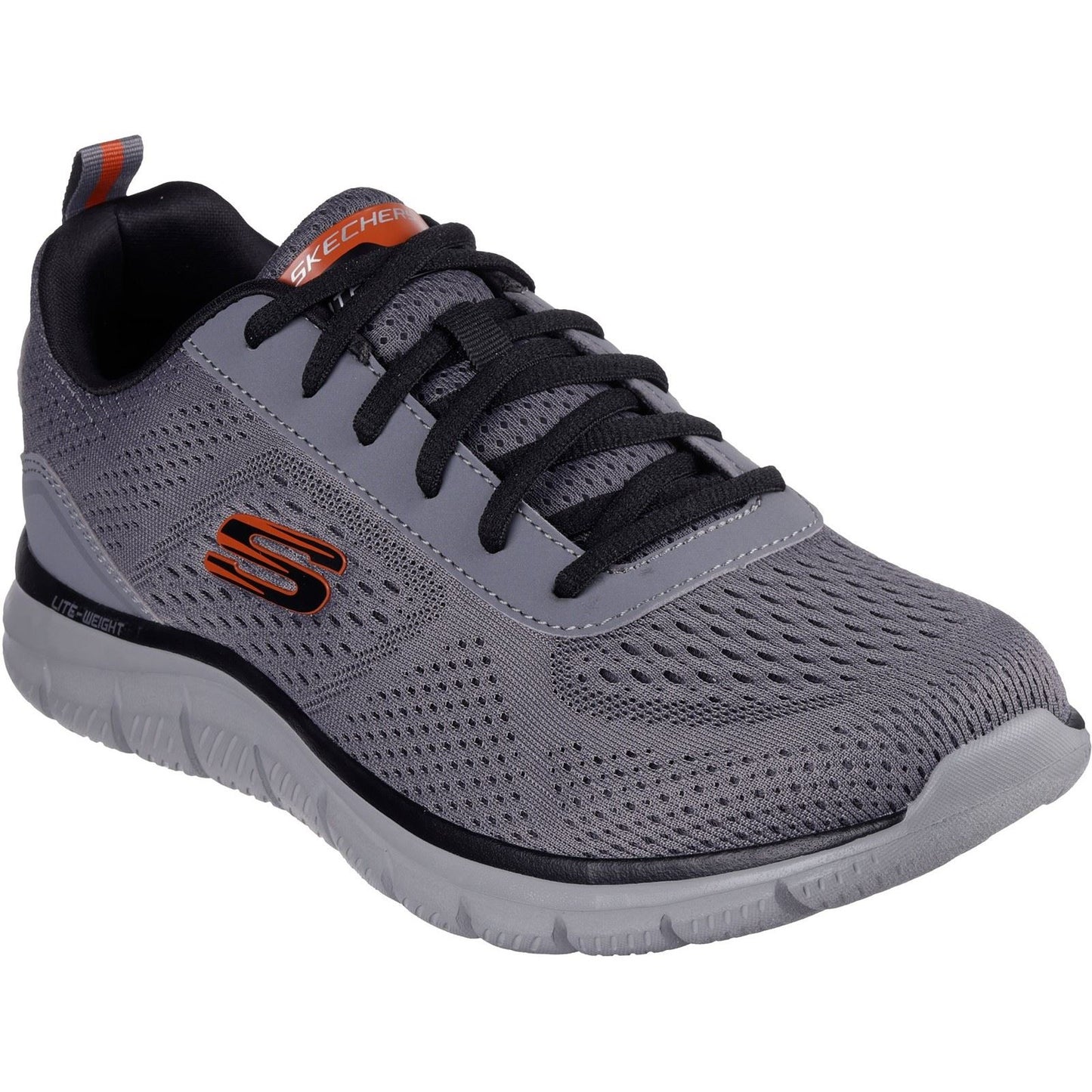 Skechers Track Leshur Polyester Men's Charcoal/Orange Trainers