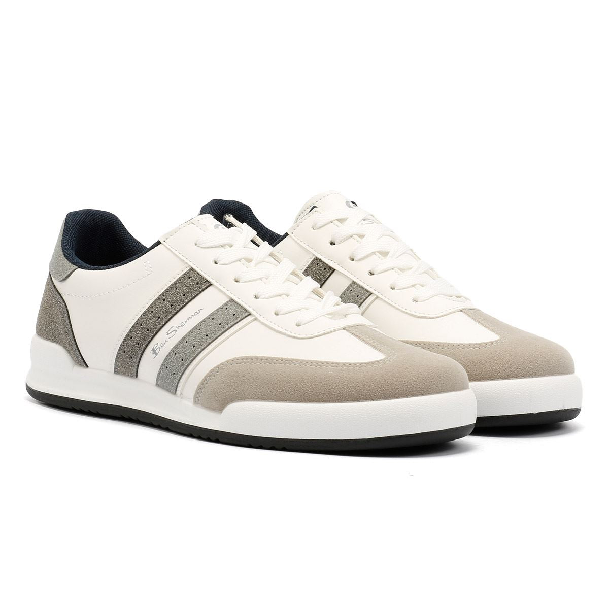 Ben Sherman - BS20006 MENS SOKKA TRAINER WHITE/GREY