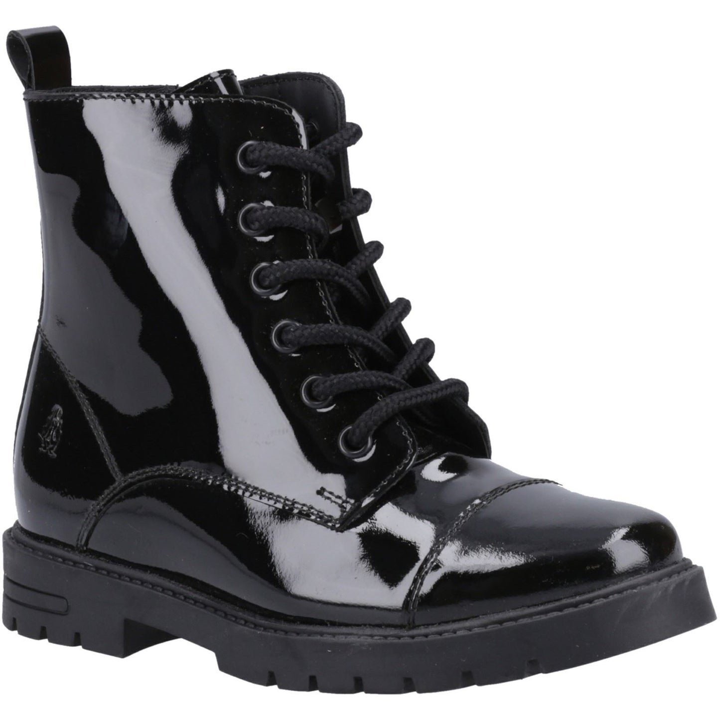 Hush Puppies Lauren Patent Leather Youth Black Boots