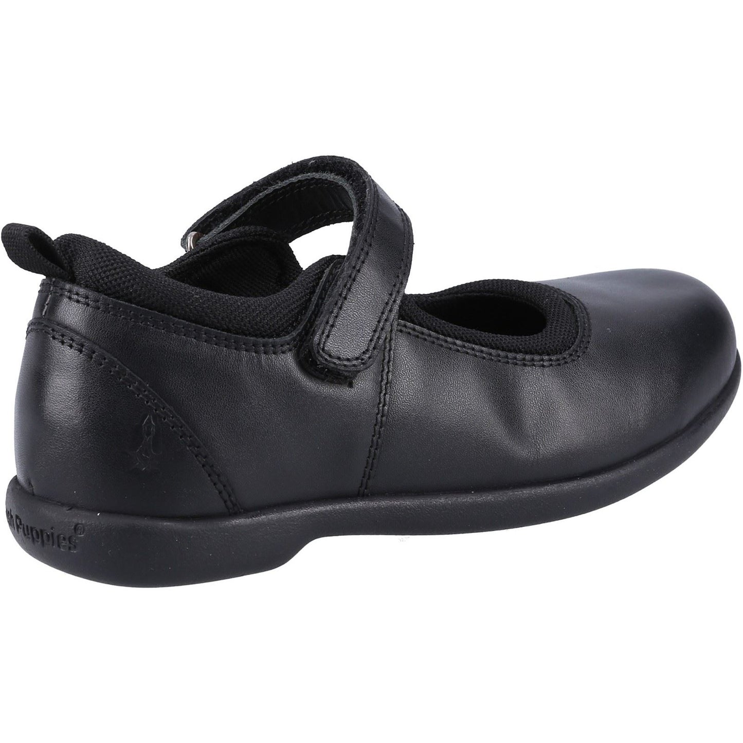 Hush Puppies Bianca Leather Junior Black Shoes