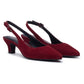 Hush Puppies Nahla Buckle Kitten Heel Women's Bordeaux Pointy Slingback Shoes