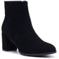 Hush Puppies Claridy Suede Leather Women's Black Heeled Ankle Boots