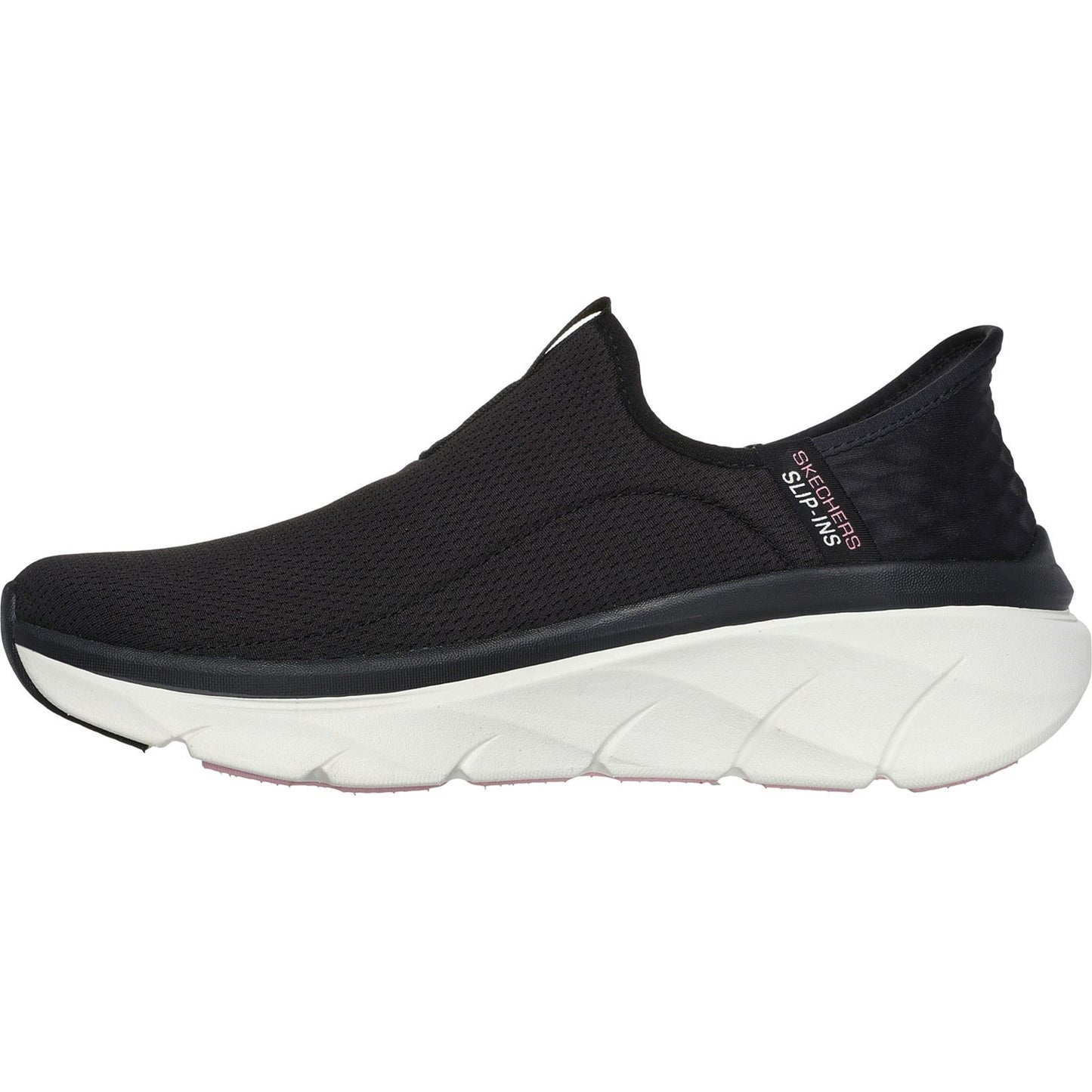 Skechers Women's D'Lux Walker 2.0 Shoes in Black/Pink