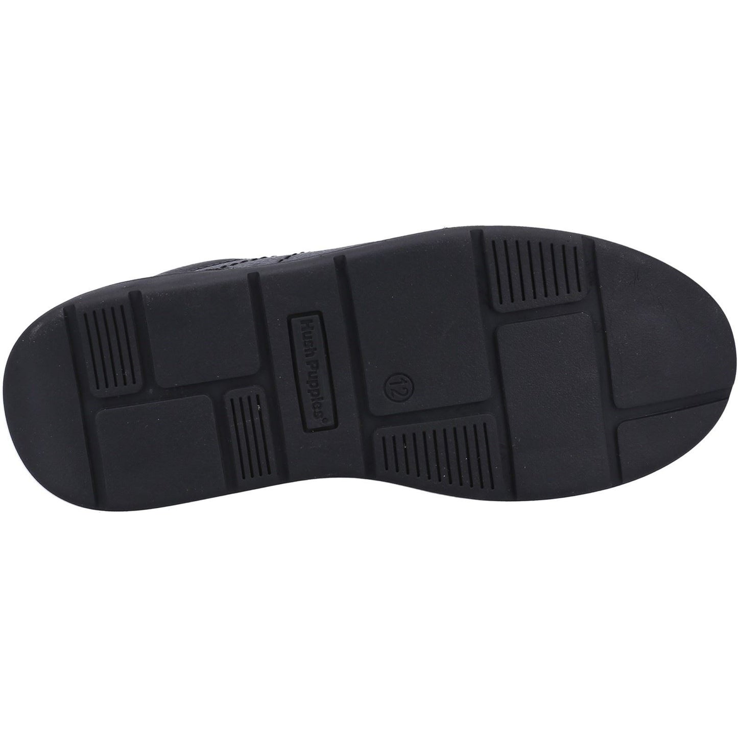 Hush Puppies Robert Leather Youth Black Lace-Up Shoes