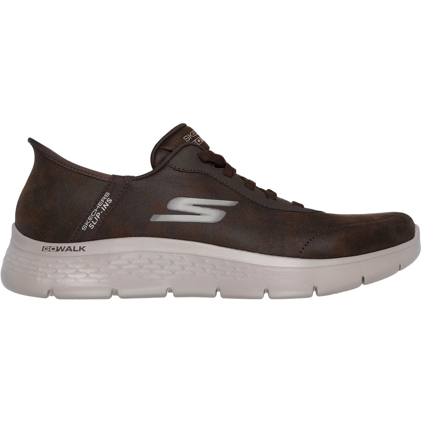 Skechers GO WALK Flex Smooth Motion Textile Men's Brown Trainers