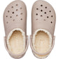 Crocs Unisex Classic Lined Clog in Mushroom/Bone