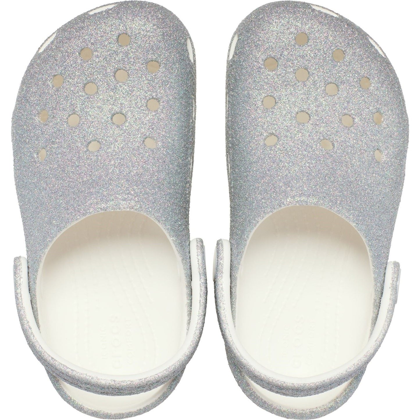 Crocs Classic Glitter Clog Thermoplastic Kids White Loafers