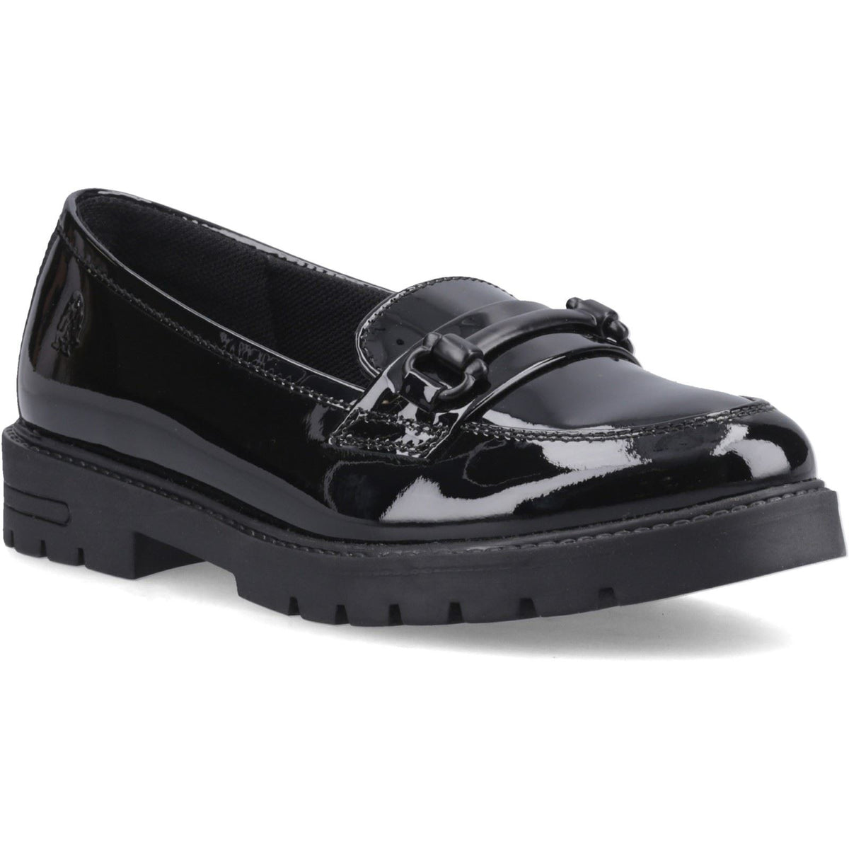 Hush Puppies Hazel Snaffle Leather Girl's Black Loafers