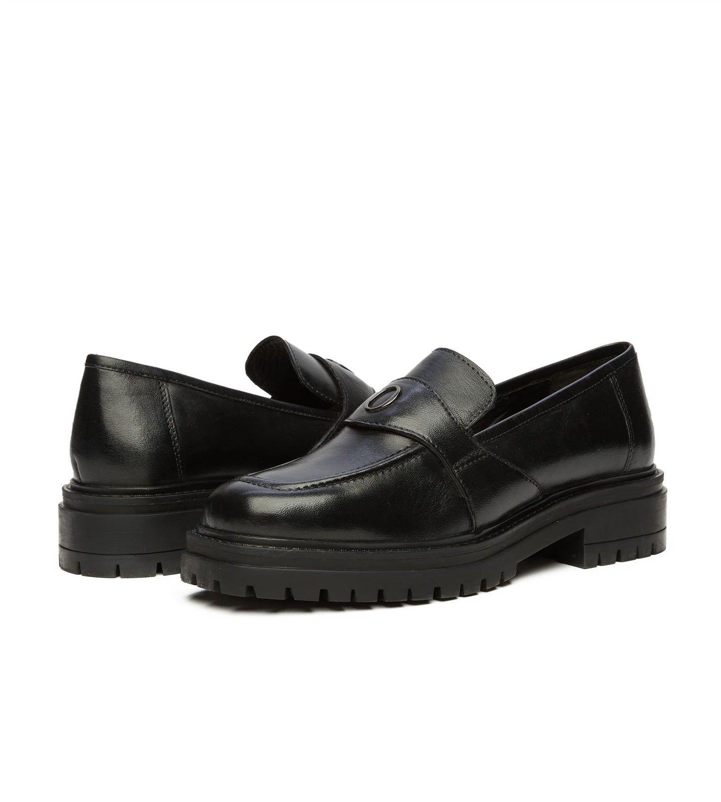 Osprey London The Greenwich Leather Women's Black Loafers