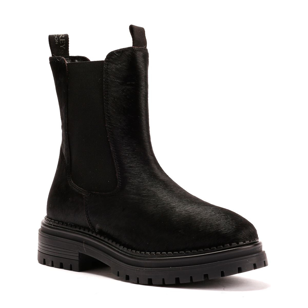 Osprey London The Hampton Chelsea Leather/Pony Hair Women's Black/Olive Boots
