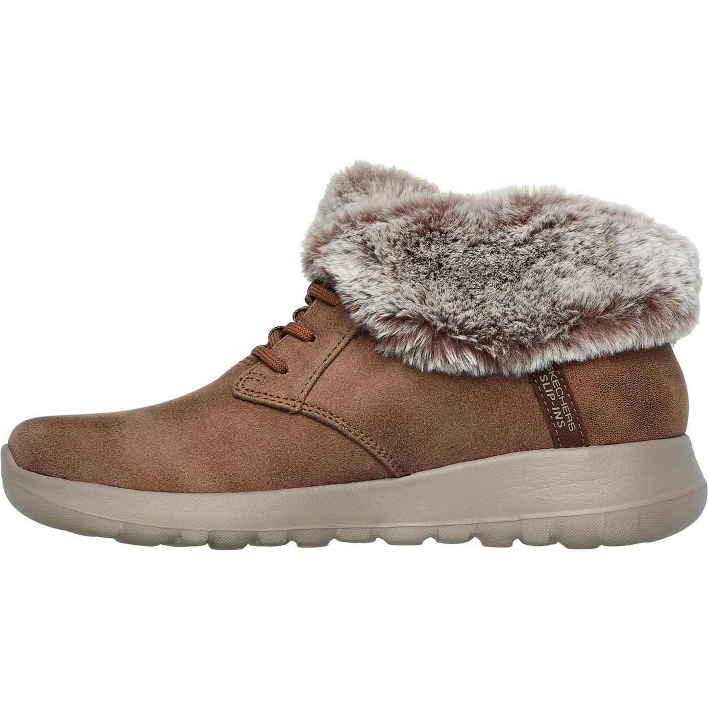 Skechers On-the-GO Joy Cozy Charm Polyester Women's Chestnut Winter Ankle Boots